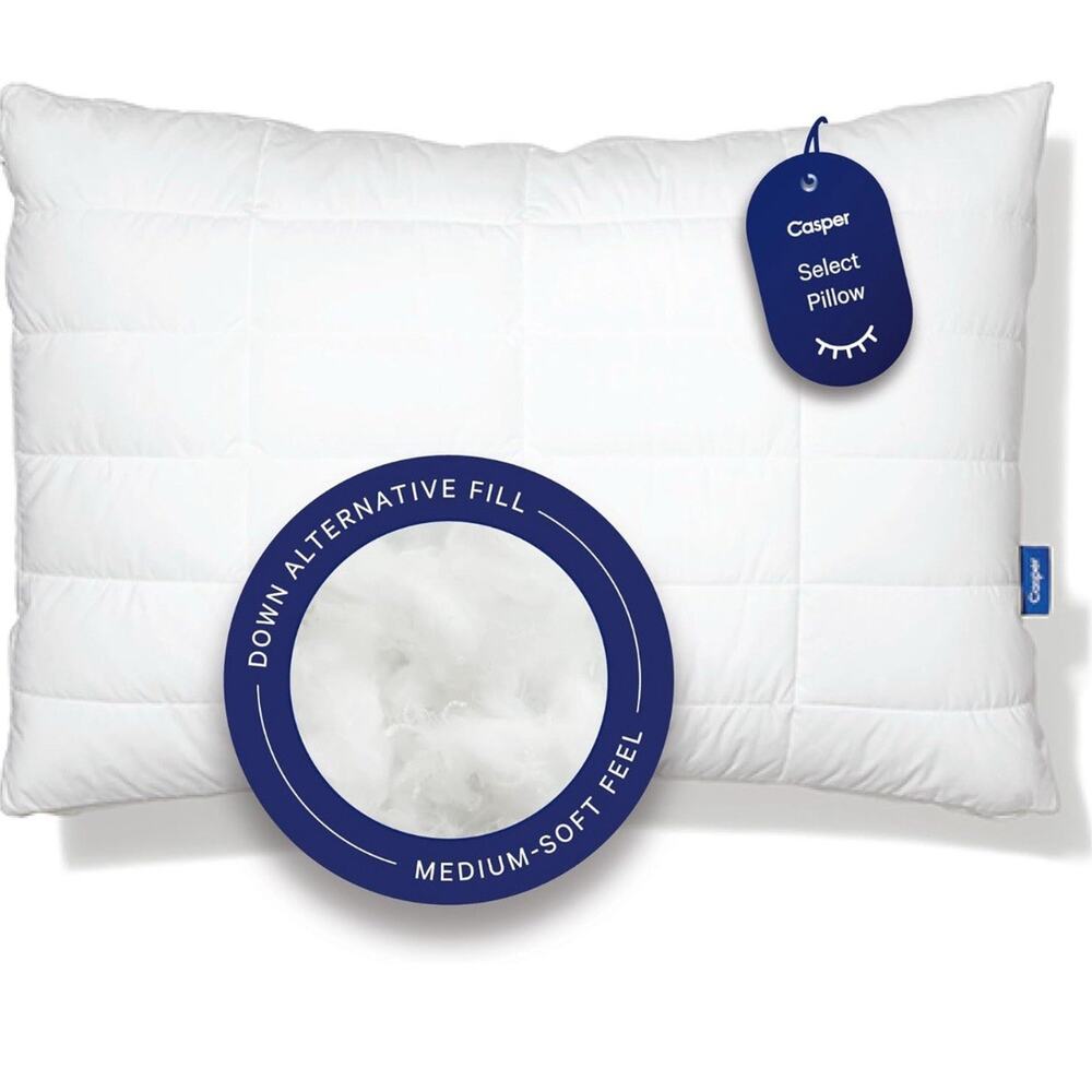 Casper Sleep Essential Quilted Select Pillow, Queen (U.S. Standard), White
